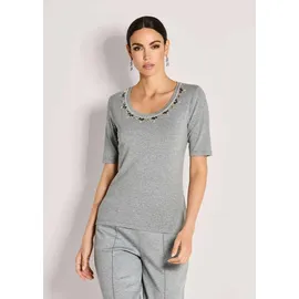 Madeleine Shirt Elegantes Oberteil mit Schmucksteinen Grau 42