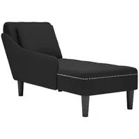 vidaXL Chaiselongue mit Kissen und Rechter Armlehne Schwarz Samt