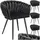 Tectake Esszimmerstuhl Astano Samt schwarz 4er Set