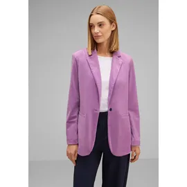 STREET ONE STREET ONE, Damen, Gr. 40, lila (cool lila), Stoff, 95% Polyester, 5% Elasthan, Samtoptik, casual, normal Po-bedeckend, V-Ausschnitt, Langarm normaler Saum, Blazer, mit Reverskragen