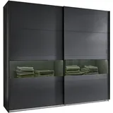 WIMEX »Easy Plus, Kleiderschrank Made in Germany«, mit Glaseinsatz/ Rauchglas, viele Breiten zur Auswahl, schwarze Griffe schwarz