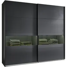 WIMEX »Easy Plus, Kleiderschrank Made in Germany«, mit Glaseinsatz/ Rauchglas, viele Breiten zur Auswahl, schwarze Griffe schwarz