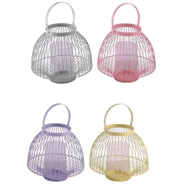Trendline Deko-Laterne Ø 25,5 x 32 cm Gelb/Grau/Lila/Rosa
