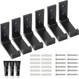 6 Stück Klapphaken, faltbare Aluminium-Wandhaken, Set faltbarer Kleiderhaken, für Kopfhörer, Mantel, Küche, Badezimmer, Schlafzimmer (schwarz)