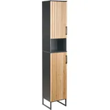 Beliani Badezimmerschrank Miscanti 30 x 170 cm Braun/Bronze