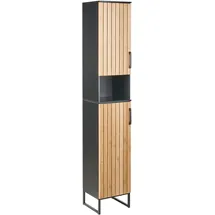 Beliani Badezimmerschrank Miscanti 30 x 170 cm Braun/Bronze