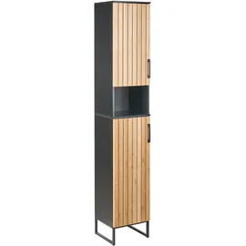 Beliani Badezimmerschrank Miscanti 30 x 170 cm Braun/Bronze