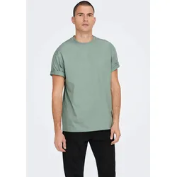 T-Shirt ONLY & SONS "FRED", Herren, Gr. M, grün (chinois grün), Obermaterial: 100% Baumwolle, unifarben, modisch, bequem, Rundhals, Kurzarm, Shirts