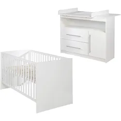 roba Kinderzimmer-Set »Maren« mit breiter Wickelkommode - 117x75x98cm - weiß - Holz / Metall