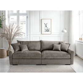 Home Affaire Big-Sofa HOME AFFAIRE "Finca XXL, B: 247 cm", taupe, B:247cm T:123cm, 100% Polyester, Sofas, Big-Sofa, 4 Zierkissen, Mega-Sofa, in Cord oder Chenille-Struktur, Federkern