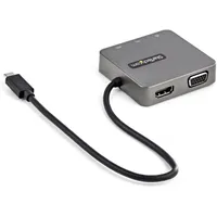 Startech StarTech.com USB C Multiport Adapter mit HDMI und VGA - Mac / Windows / Chrome / Android - USB-C & A Ports - Mobiler USB-C 2 3.1 Gen 2) Type-C Schwarz, Silber