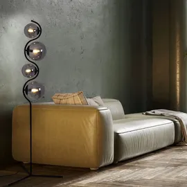 GLOBO Stehlampe 4-flammig Schwarz