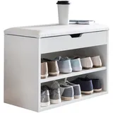 KADIMA DESIGN Schuhbank 60 x 40 x 30 cm gepolstert / weiß