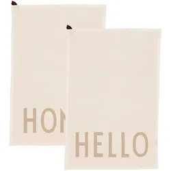 Design Letters - Favourite Geschirrtuch, Hello / Home, off-white (2er-Set)