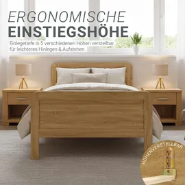 Homestyle4u Komfortbett 140 x 200 cm Braun