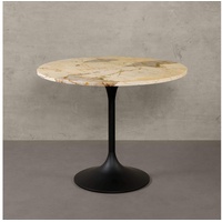 MAGNA Atelier Esstisch Tokio mit exklusiver Marmor Tischplatte, Küchentisch, Dining Table, seltener Naturstein, Unikat, 96x76cm beige