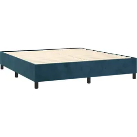 vidaXL Boxspringbett mit Matratze Dunkelblau 180x200 cm Samt