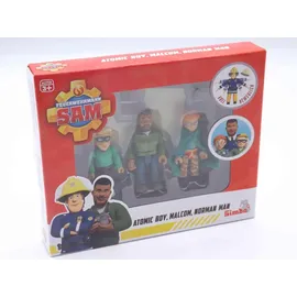 Simba Feuerwehrmann Sam Superhelden Figurenset, Polizist Malcom, Norman und James, voll beweglich, 7,5 cm