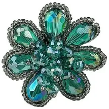 COLLEZIONE ALESSANDRO Ring " Strassblüte " in grün | Gr.: onesize