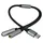 kwmobile USB C Kopfhörer Splitter für USB C Headphone / Headset USB C Adapter USB-C auf Klinke Audio Kabel Splitter aus Nylon Schwarz