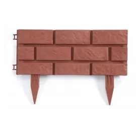 Hti-Living Beeteinfassung Steinmauer 45 x 29 cm 4 Stück rot