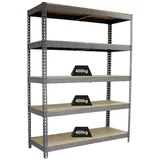 Proregal Schwerlastregal Wood Yeti Five HxBxT 200 x 150 x 75 cm Fachlast 400 kg Grau