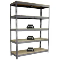 Proregal Schwerlastregal Wood Yeti Five HxBxT 200 x 150 x 75 cm Fachlast 400 kg Grau