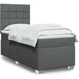 vidaXL Boxspringbett 140 x 200 cm Dunkelgrau
