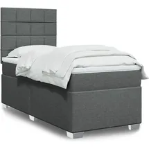 vidaXL Boxspringbett 140 x 200 cm Dunkelgrau