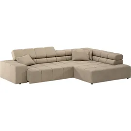 INOSIGN Ecksofa »Ancona incl. Kopfteilverstellung, OTTOs Choice, Breite 319cm, L-Form«, wahlweise motorische Sitztiefenverstellung, auch in Cord + Easy Care, beige