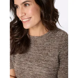 Inspirationen Baumwoll-Pullover taupe-schoko-gemustert 44