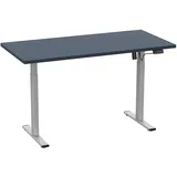 VCM my office Lona elektrisch höhenverstellbarer Schreibtisch anthrazit rechteckig, T-Fuß-Gestell silber 110,0 x 50,0 cm