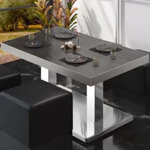 GGM Möbel Bistro Loungetisch 110 x 60 x 41 cm Wenge/Edelstahl