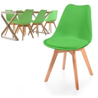 MIADOMODO Esszimmerstuhl Esszimmerstühle 2/4/6/8er Set - aus Kunststoff & Massivholz, Farbwahl (6 St) grün