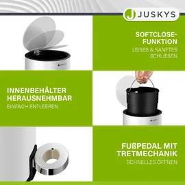 Juskys Kosmetikeimer mit Deckel - Weiß