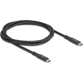 DeLock USB-C® Kabel Stecker, USB-C® Stecker 100 W E-Marker 1 m Schwarz 80024