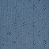 SCHÖNER LEBEN. Feinstrick Jersey Baumwolle Pointoille Lochmuster Uni blau 1,4m Breite