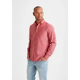 H.I.S. Langarmhemd H.I.S, Herren, Gr. S (37/38), N-Gr, rot, Web, Obermaterial: 100% Baumwolle, unifarben, regular fit, Rundhals, Manschette, Hemden, mit Kentkragen, Oxford-Qualität aus reiner Baumwolle