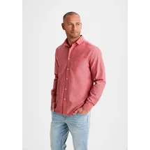 H.I.S. Langarmhemd H.I.S, Herren, Gr. S (37/38), N-Gr, rot, Web, Obermaterial: 100% Baumwolle, unifarben, regular fit, Rundhals, Manschette, Hemden, mit Kentkragen, Oxford-Qualität aus reiner Baumwolle