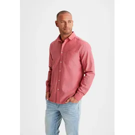H.I.S. Langarmhemd H.I.S, Herren, Gr. S (37/38), N-Gr, rot, Web, Obermaterial: 100% Baumwolle, unifarben, regular fit, Rundhals, Manschette, Hemden, mit Kentkragen, Oxford-Qualität aus reiner Baumwolle