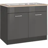 KOCHSTATION Spülenschrank »KS-Utah«, Breite 100 cm, grau