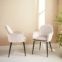 Sweeek - 2er Set Samt Sessel mit Metallbeinen,