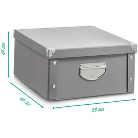 Zeller Aufbewahrungsbox, grau, 40 x 33 x 17 cm