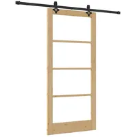 vidaXL Haustür Schiebetür ORKDAL Natürlich und Schwarz 93 x 202 cm (1-St) schwarz