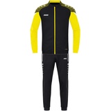 Jako Unisex Kinder Trainingsanzug Polyester Performance, schwarz/soft yellow, 140