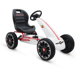 Moni Kinder Gokart Abarth 500 Assetto, mit EVA-Reifen, Handbremse, ab 3 Jahre weiß