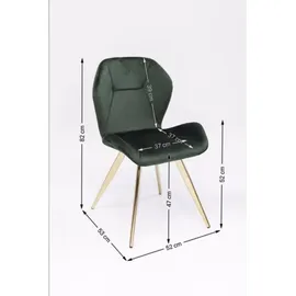 Kare 2er-Set KARE DESIGN Stuhl Viva Stoff Grün