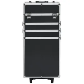 vidaXL Kosmetikkoffer Schminkkoffer Aluminium schwarz
