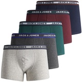 JACK & JONES JACK&JONES Boxershorts 5er-Pack Kurze Unterhosen Logo Print Design JACOLIVER Farben:Mehrfarbig, Größe Hosen:L