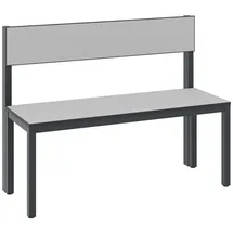 C+P Sitzbank mit Rückenlehne, Basic Plus, H796xB1000xT407mm, Gestell Schwarzgrau / Dekor Silbergrau (8060-300)